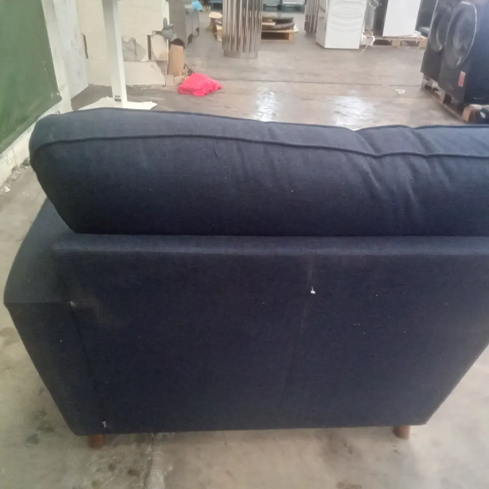 QUALITY DESIGNER RHF SOFA CHAISE SECTION WITH STORAGE - NAVY FABRIC 