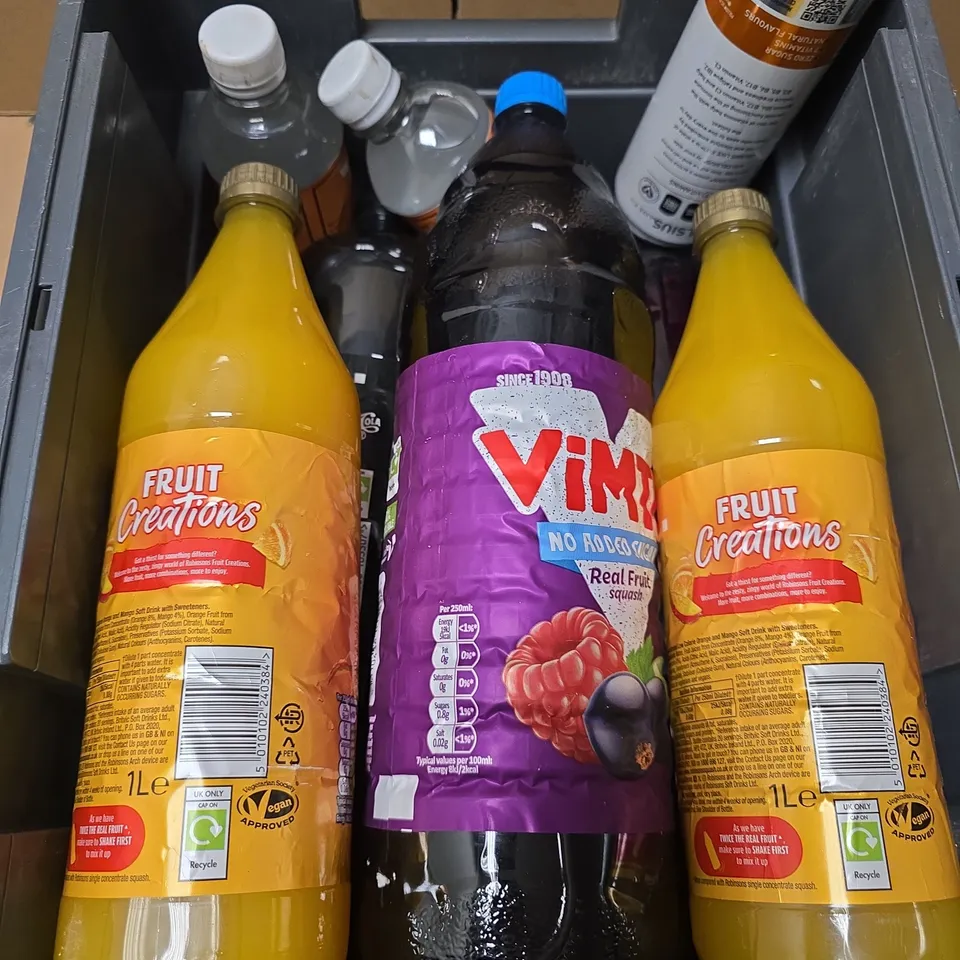 8 X ASSORTED DRINKING PRODUCTS TO INCLUDE VIMTO, ROBINSONS, CELSIUS ETC