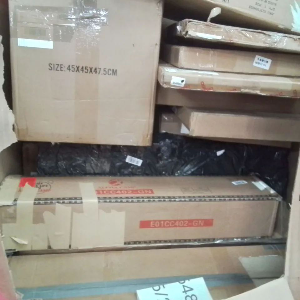 PALLET OF ASSORTED ITEMS TO INCLUDE: DELL MONITOR, ALPHA CAMP CAMPING CHAIRS, STORAGE CABINET, DIMMABLE DESK LAMP ECT