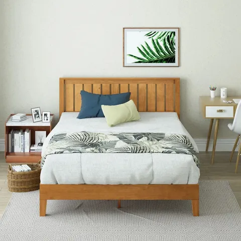 BOXED HYKKON BED FRAME WITH PANELED HEADBOARD (1 BOX)
