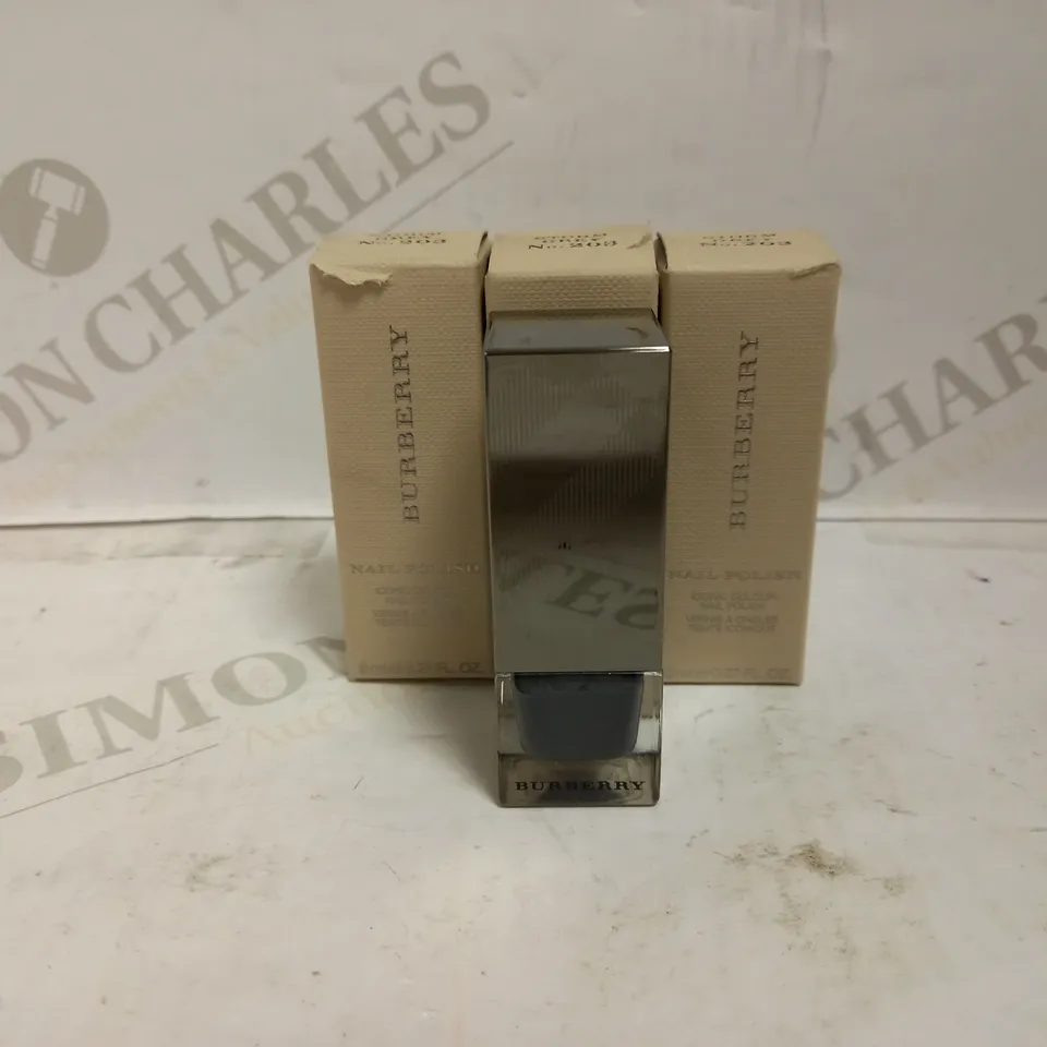 3 X 8ML BURBERRY BEAUTY NAIL POLISH ICONIC COLOUR NAIL POLISH - STORM GREY NO.203
