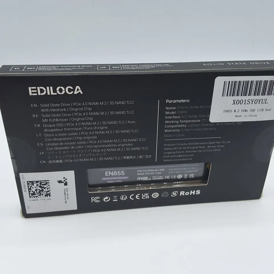 BOXED EDILOCA 1TB EN855 PCIE 4.0 NVME M.2 SSD