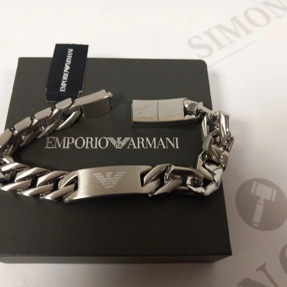 BOXED EMPORIO ARMANI STAINLESS STEEL BRACELET