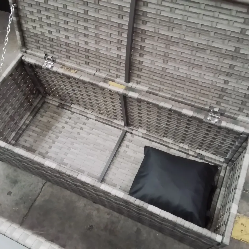 ROSEN 9 SEATER ALUMINIUM DINING TABLE TOP WITH STORAGE BENCH AND STOOL - DARK GREY (5 PARTS)