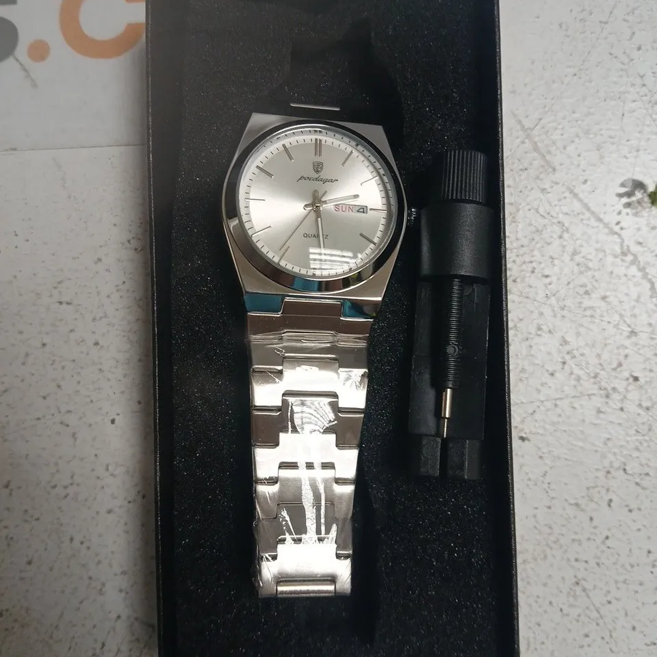 TOTE OF APPROXIMATELY 25 ASSORTED JEWELERY TO INCLUDE: POEDAGAR WATCH 