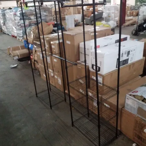 BENDIK CLOTHING RACK WITH 4 CLOTHES RAILS AND 6 HEIGHT-ADJUSTABLE SHELVES 1 HOOK - BLACK