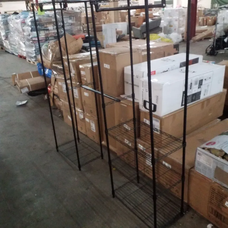 BENDIK CLOTHING RACK WITH 4 CLOTHES RAILS AND 6 HEIGHT-ADJUSTABLE SHELVES 1 HOOK - BLACK