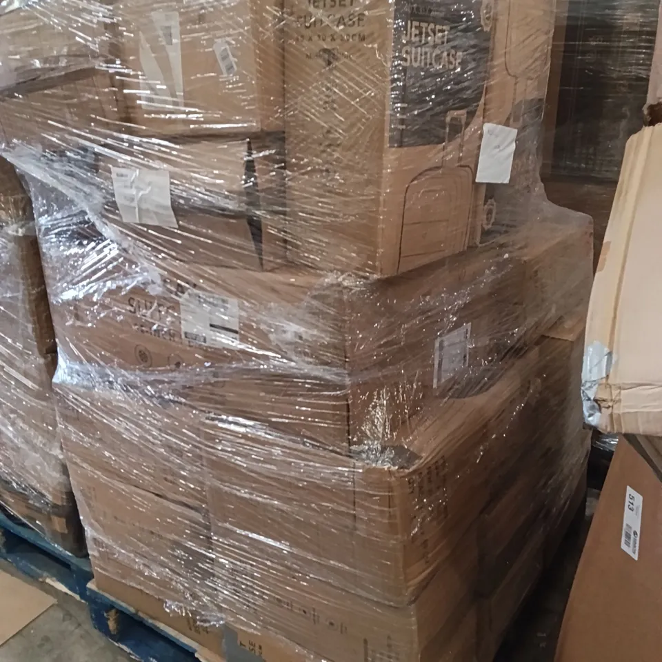 PALLET OF ASSORTED CONTACTING VERY LARGE QUANTITY OF SUITCASES