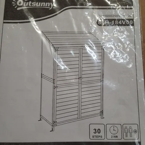 BOXED OUTSUNNY SOLID WOOD PENT STORAGE SHED - 3FT5" X 2FT