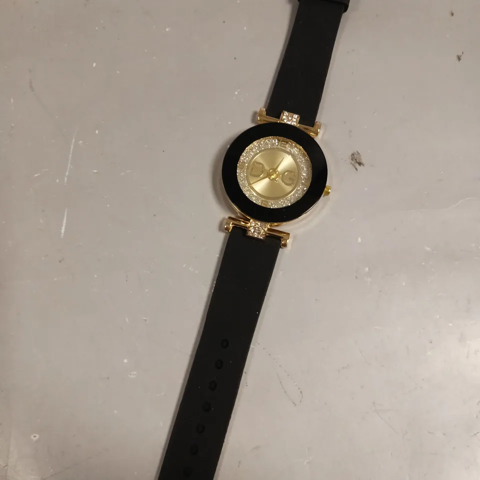 D&G TIME LADIES BLACK RUBBER STRAP WATCH