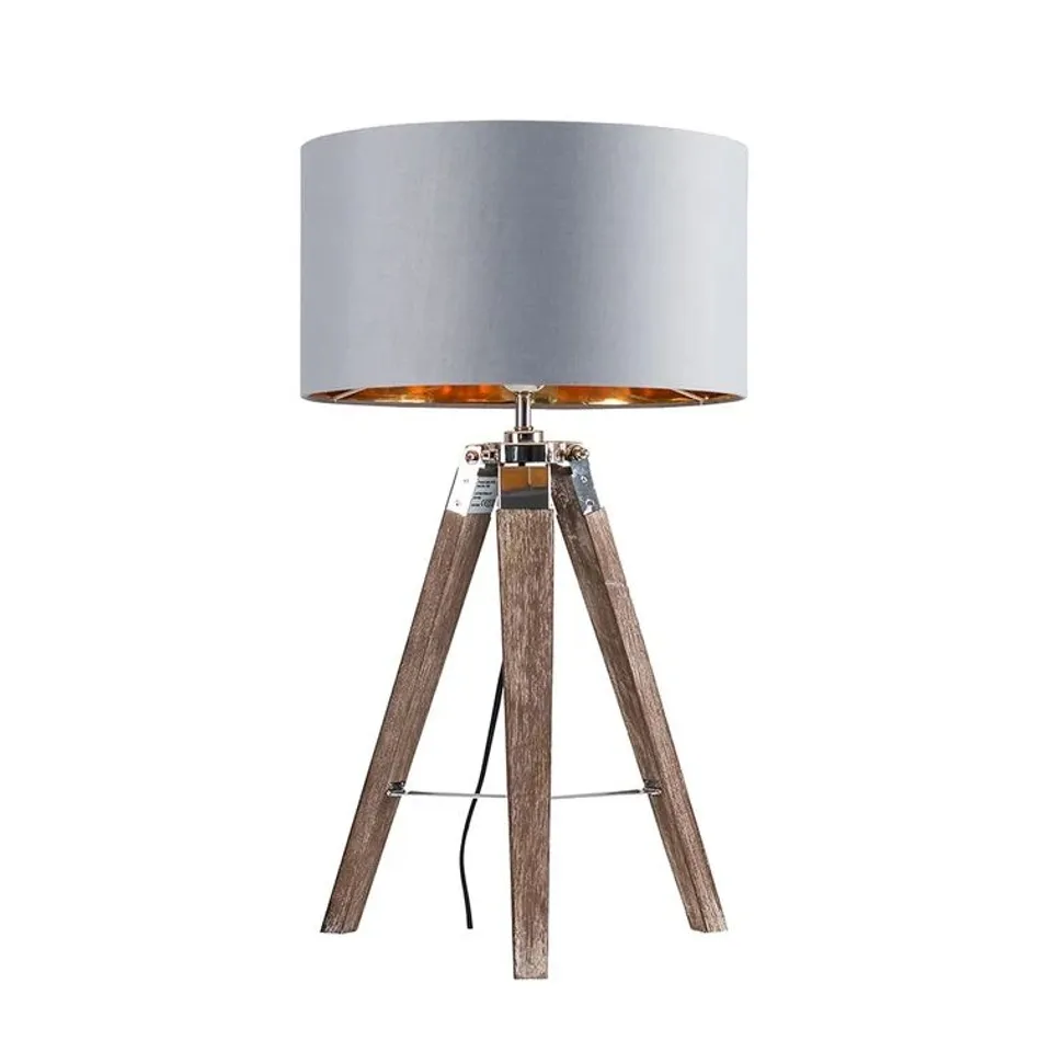 BELLA VISTA 50cm SILVER TRIPOD TABLE LAMP ( NO SHADE INCLUDED)