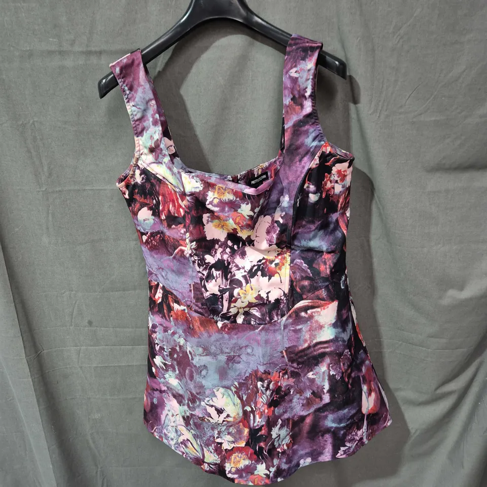 PRETTYLITTLETHING WOMEN'S FLORAL PURPLE DRESS , UK 16