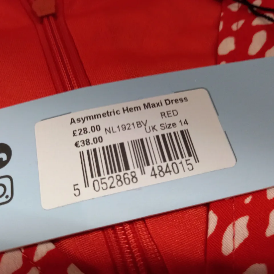 BLUE VANILLA ASYMMETRIC HEM MAXI DRESS - UK 14