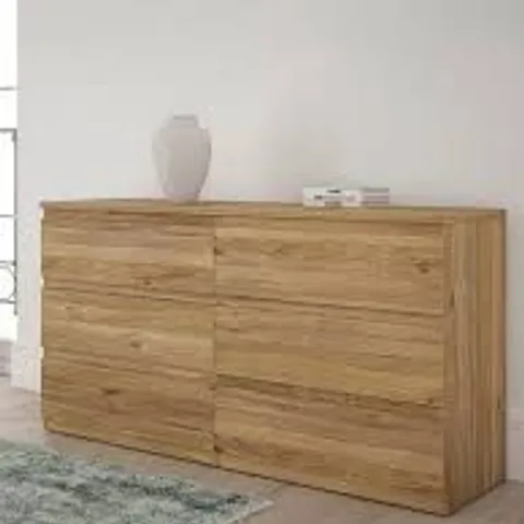 BOXED LISSON 6 DRAWER CHEST - OAK (2 BOXES)