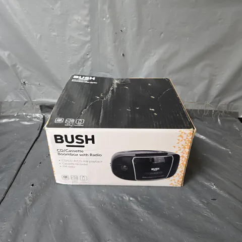 BOXED BUSH CD/CASSETTE BOOMBOX WITH RADIO