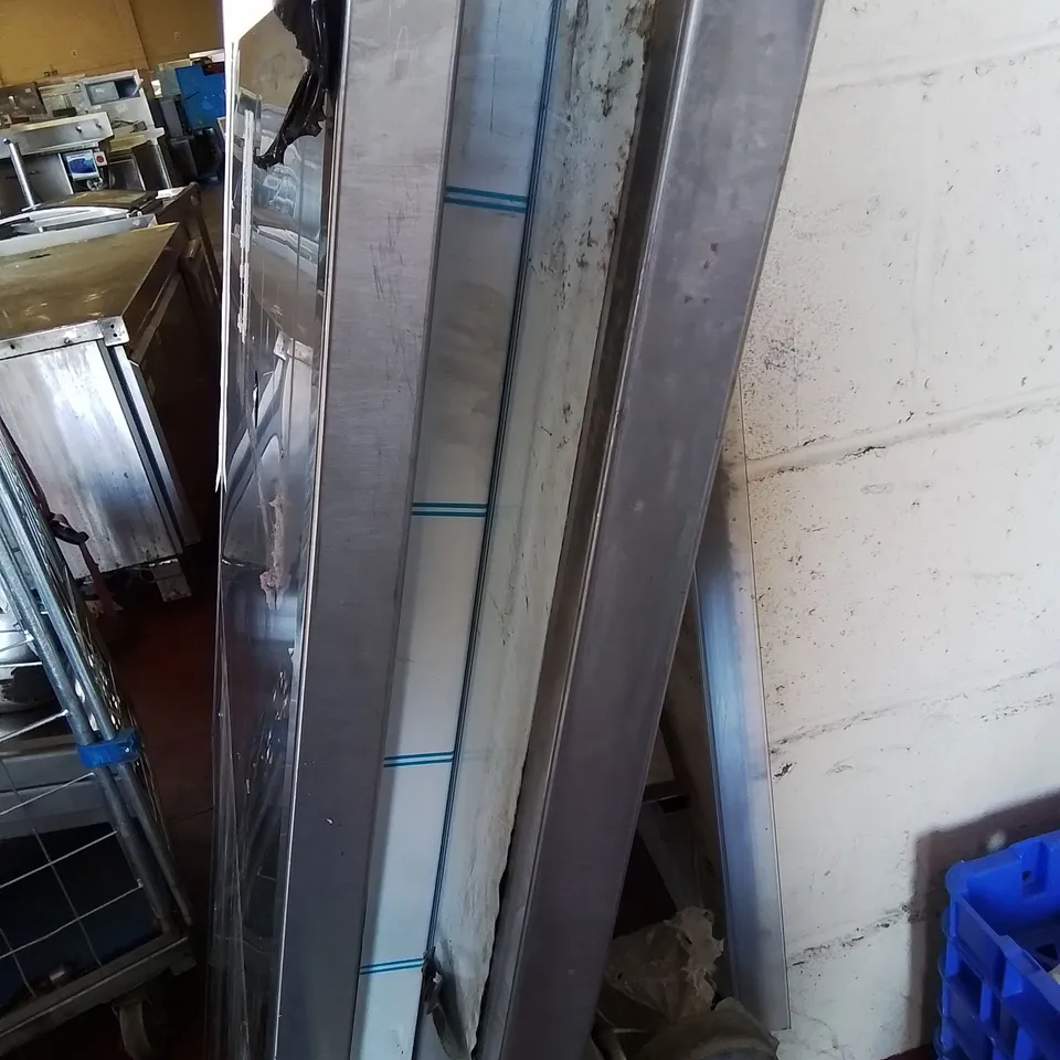 THREE STAINLESS STEEL COUNTER TOPS