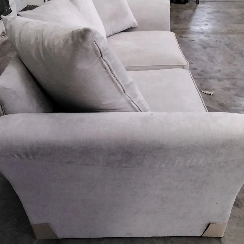 QUALITY BRITISH DESIGNER DURY 3 SEATER SOFA - NATURAL FABRIC 