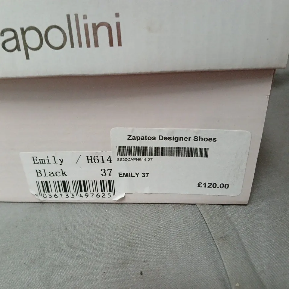 CAPOLLINI ZAPATOS DESIGNER SHOES, BLACK SUEDE, WOMEN'S UK 4.5 (EU 37) – BOXED