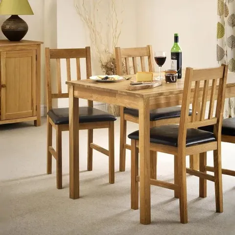 BOXED SET OF 2 COXMOOR OAK DINING CHAIRS - OILED OAK (1 BOX)