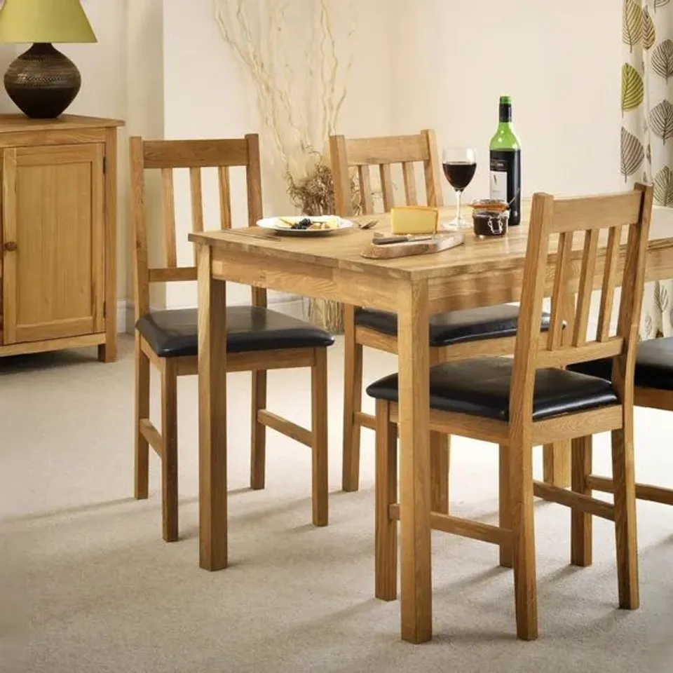 BOXED SET OF 2 COXMOOR OAK DINING CHAIRS - OILED OAK (1 BOX)