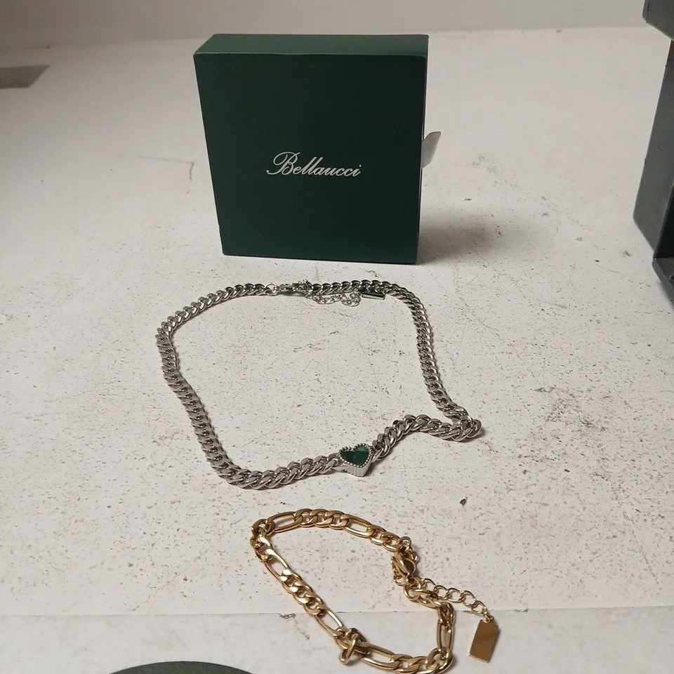 BELLUCCI SILVER-TONE & GOLD-TONE CHAIN BRACELETS (BOXED)