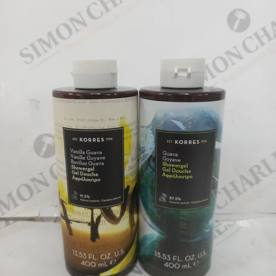 SET OF 2 KORRES SHOWERGEL DOUCHE GUAVA & VANILLA GUAVA 