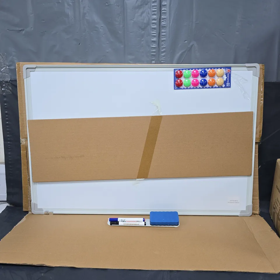 MAGNETIC WHITE BOARD WITH ACCESSORIES - COLLECTION ONLY 