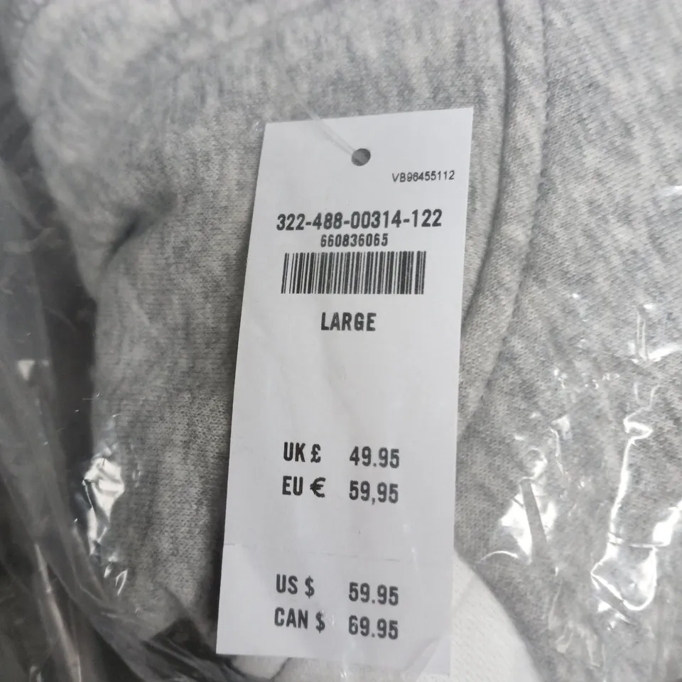 HOLLISTER EMBROIDERED HOODIE IN GREY/WHITE – UK L