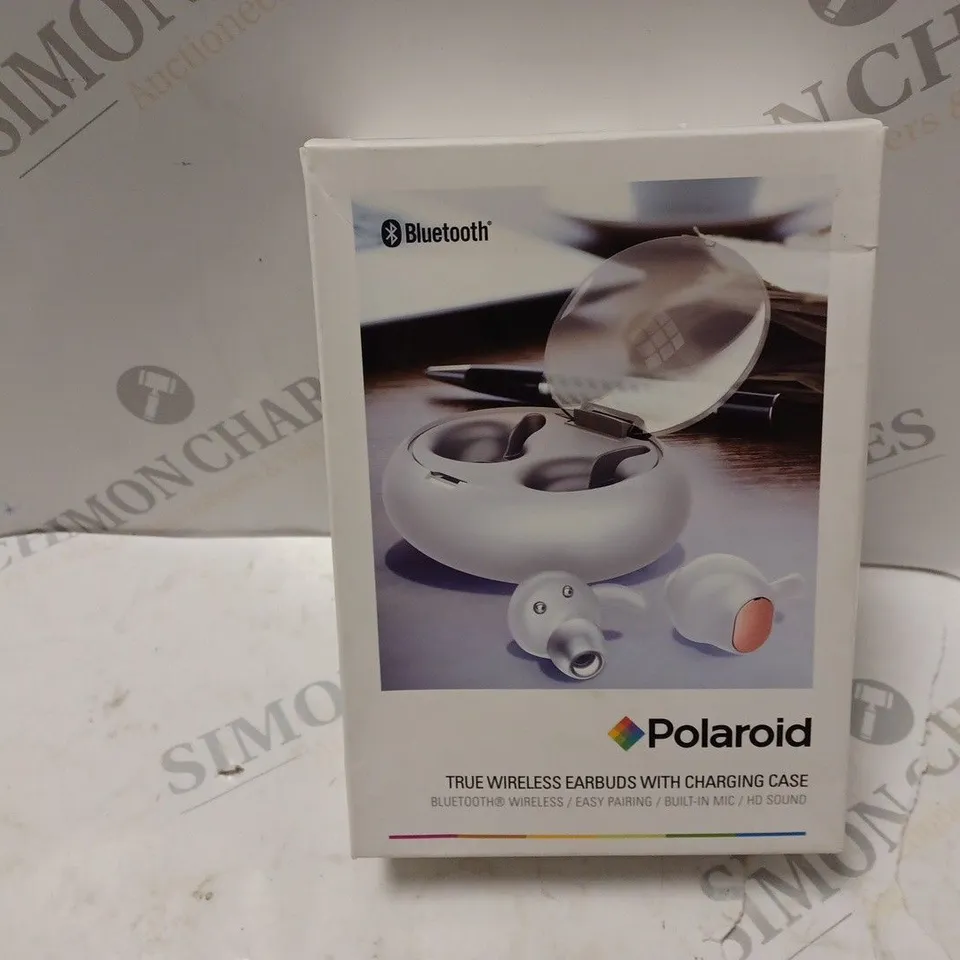 BOXED POLAROID TRUE WIRELESS EARBUDS WITH CHARGING CASE