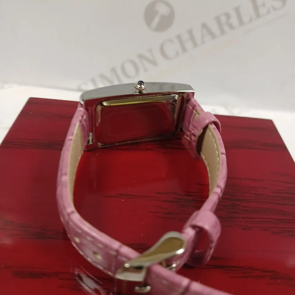 STOCKWELL DOUBLE DIAL PINK LEATHER STRAP WRISTWATCH