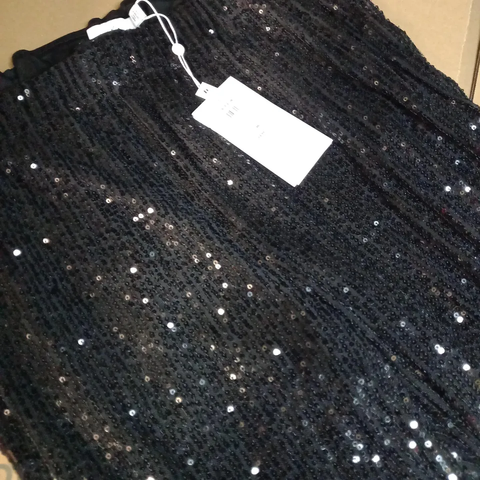 VILA BLACK/SEQUIN CURVE TROUSERS 