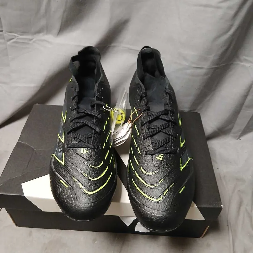 ADIDAS PREDATOR LEAGUE FT SG FOOTBALL BOOTS – UK9, BLACK/NEON