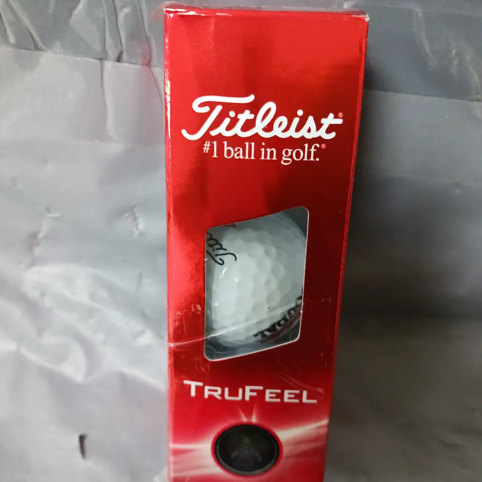 BOXED TITLEIST TRUFEEL GOLFBALLS (QTY 3)