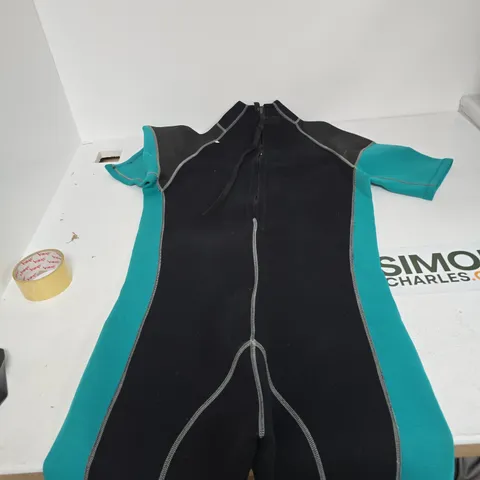 TITANIUM NEOPRENE WETSUIT – BLACK WITH TEAL PANELS, UK XXL (UNISEX)