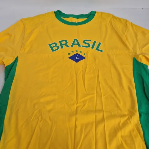 AIR JORDAN BRAZIL-INSPIRED YELLOW FOOTBALL SHIRT - LARGE