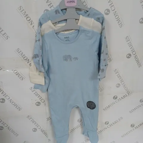 SET OF 3 BOYS BABYGROWS SIZE 3-6 MONTHS