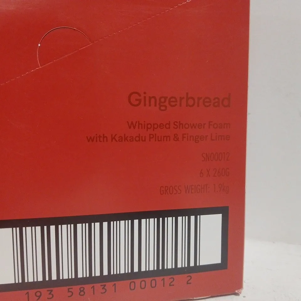 SUNDAE GINGERBREAD WHIPPED SHOWER FOAM WITH KAKADU PLUM & FINGER LIME – BOXED (6 X 260G)