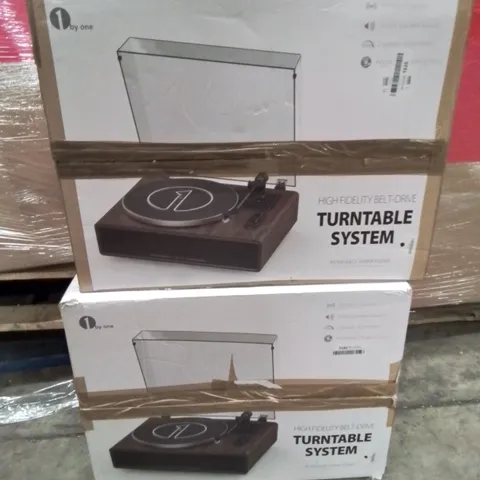 PALLET CONTAINING VARIOUS ITEMS TO INCLUDE X2 TURNTABLE SYSTEMS CHAIRS, HOUSEHOLD ITEMS ETC.