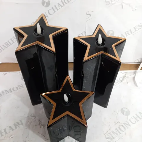 HOME REFLECTIONS CERAMIC STAR PRE-LIT CANDLES