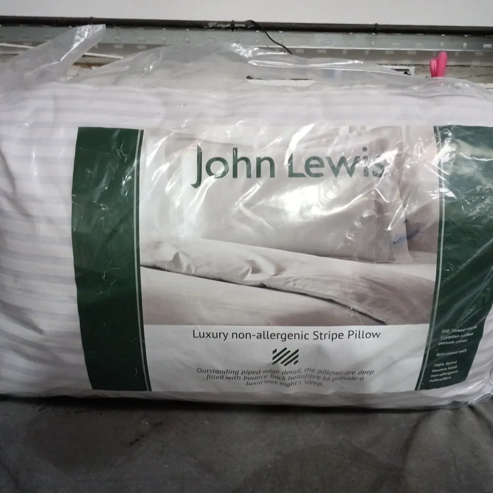 JOHN LEWIS LUXURY NON-ALLERGENIC STRIPE PILLOW