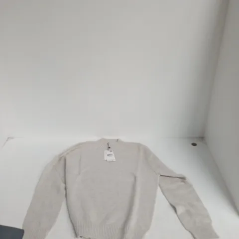 MANGO JERSEY KNIT JUMPER – LIGHT GREY – WOMEN'S, SIZE M