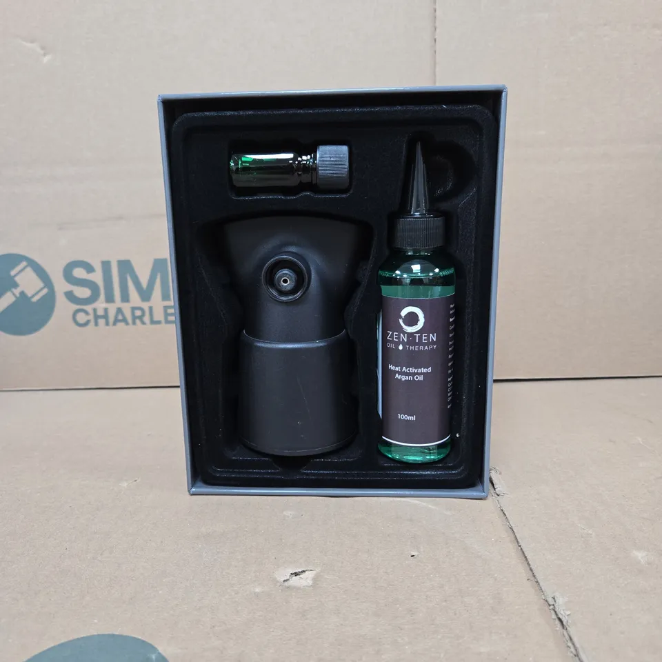 ZEN TEN OIL THERAPY KIT – UNIVERSAL NOZZLE ATTACHMENT + 100ML ARGAN OIL BOXED
