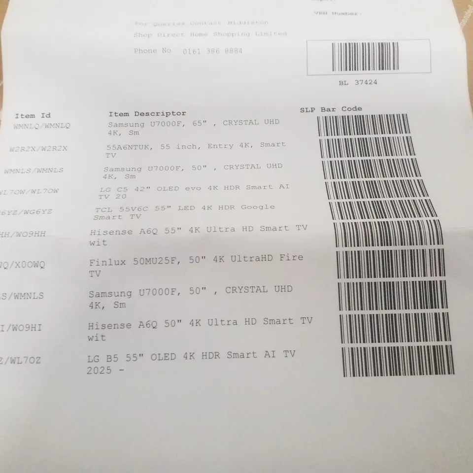PALLET CONTAINING 10 ASSORTED DAMAGED TVS