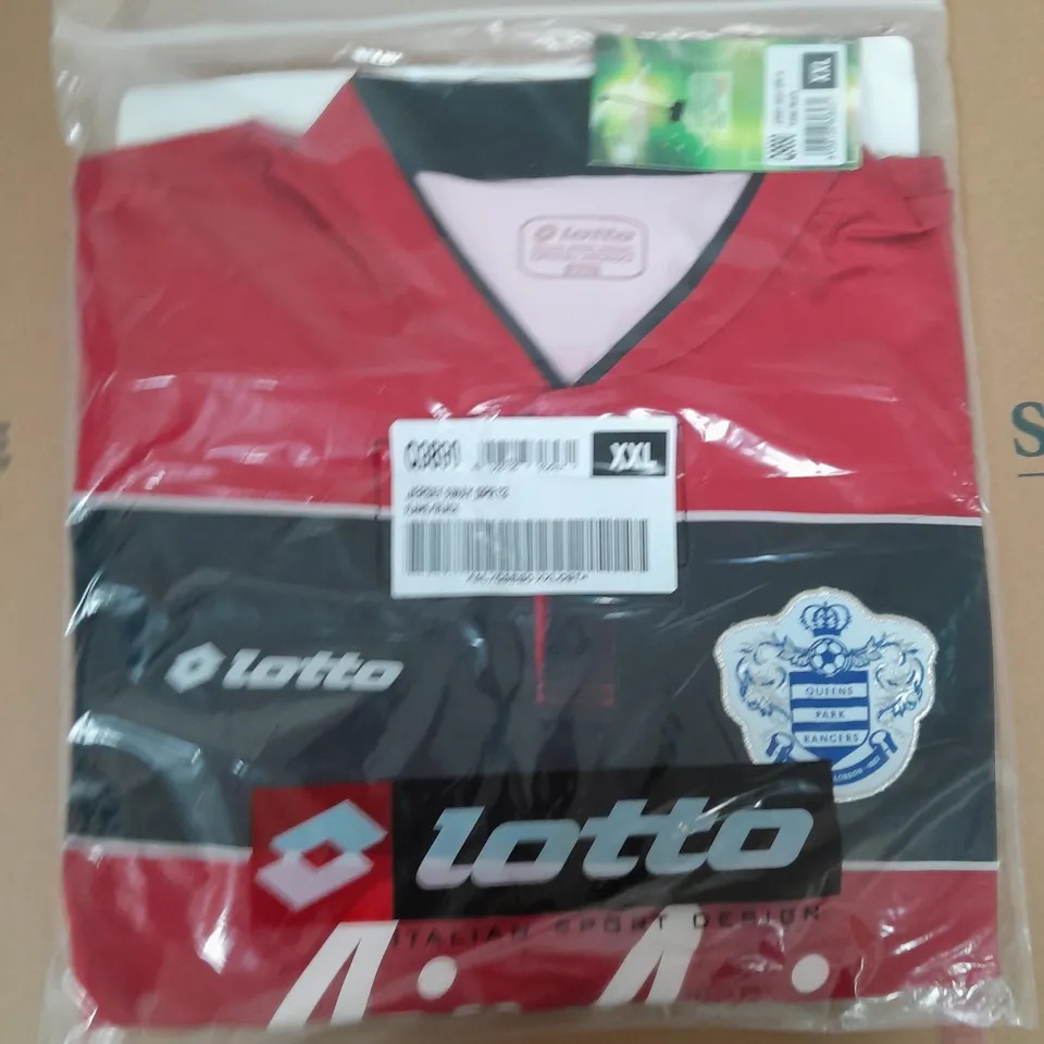 QPR LOTTO AWAY JERSEY RED & BLACK - SIZE XXL