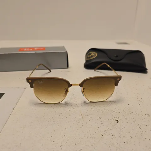 RAY BAN SUNGLASSES BEIGE ON ARISTA BROWN GRADIENT IN CASE