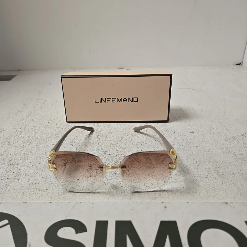 LINFEMAND SUNGLASSES – PINK GRADIENT LENSES, GOLD FRAME 