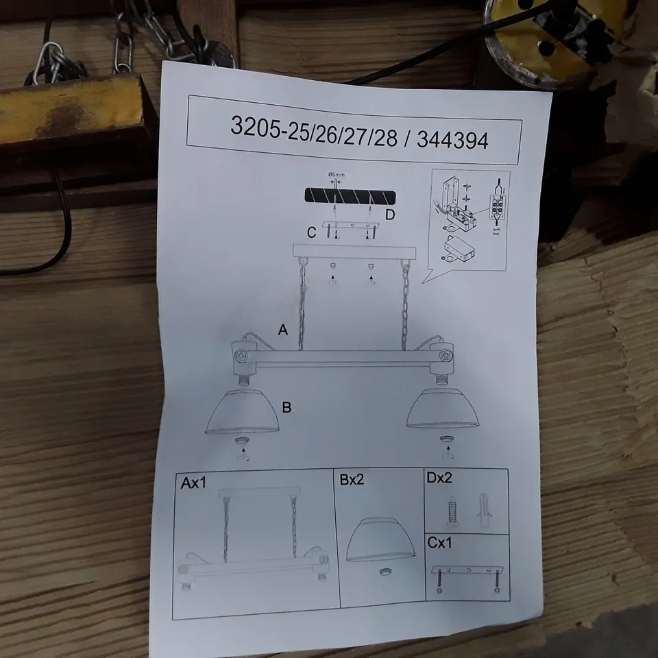 BOXED 2-LIGHT KITCHEN ISLAND PENDANT 
