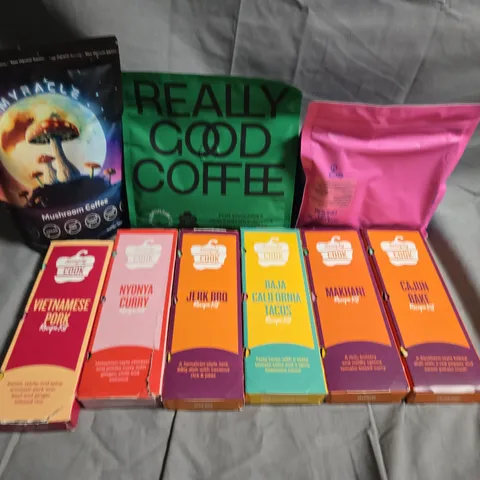 APPROXIMATELY 5 ASSORTED FOOD &DRINK ITEMS TO INCLUDE - COFFEE, SIMPLY COOKS  - COLLECTION ONLY