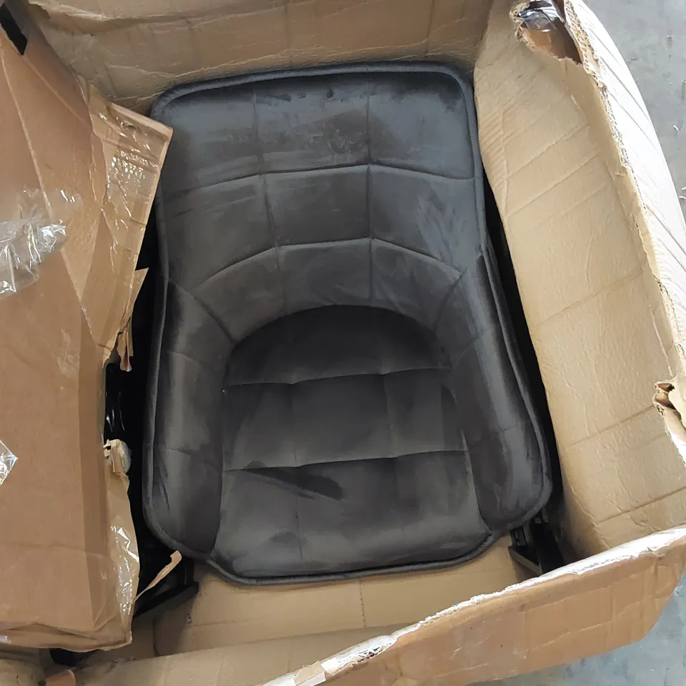 BOXED SET OF 2 GREY VELVET CHAIRS 