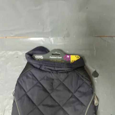 APPROXIMATELY 12 GEORGE PETS PADDED DOG COAT LIGHT SHOWER RESISTANT - NAVY - SIZE MEDIUM